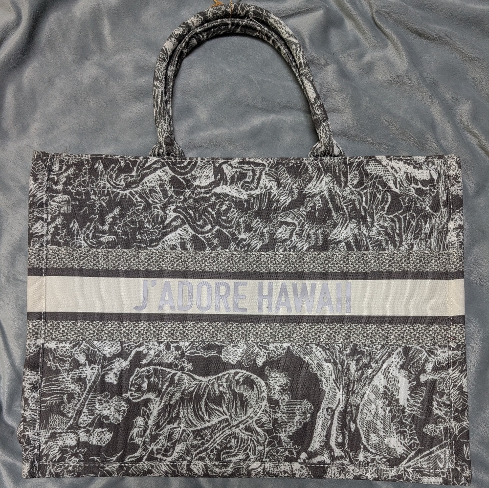 J'Adore Hawaii Black and White Tote Bag